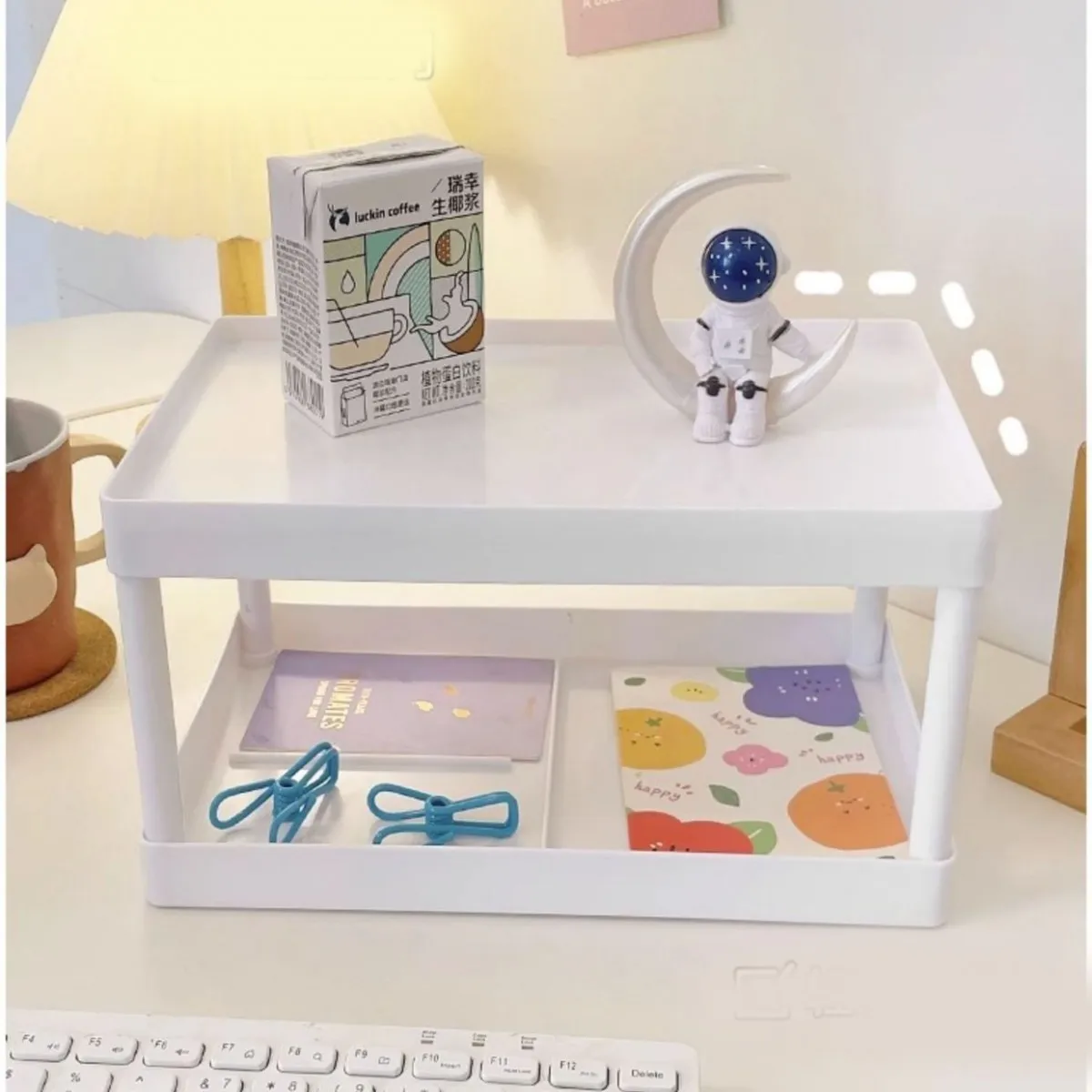 Multifunktionale Desktop Kosmetische Lagerung Rack Büro Lagerung Box Organizer Schreibwaren Sortierung Rack Doppel-schicht Lagerung Rack – Detail 4