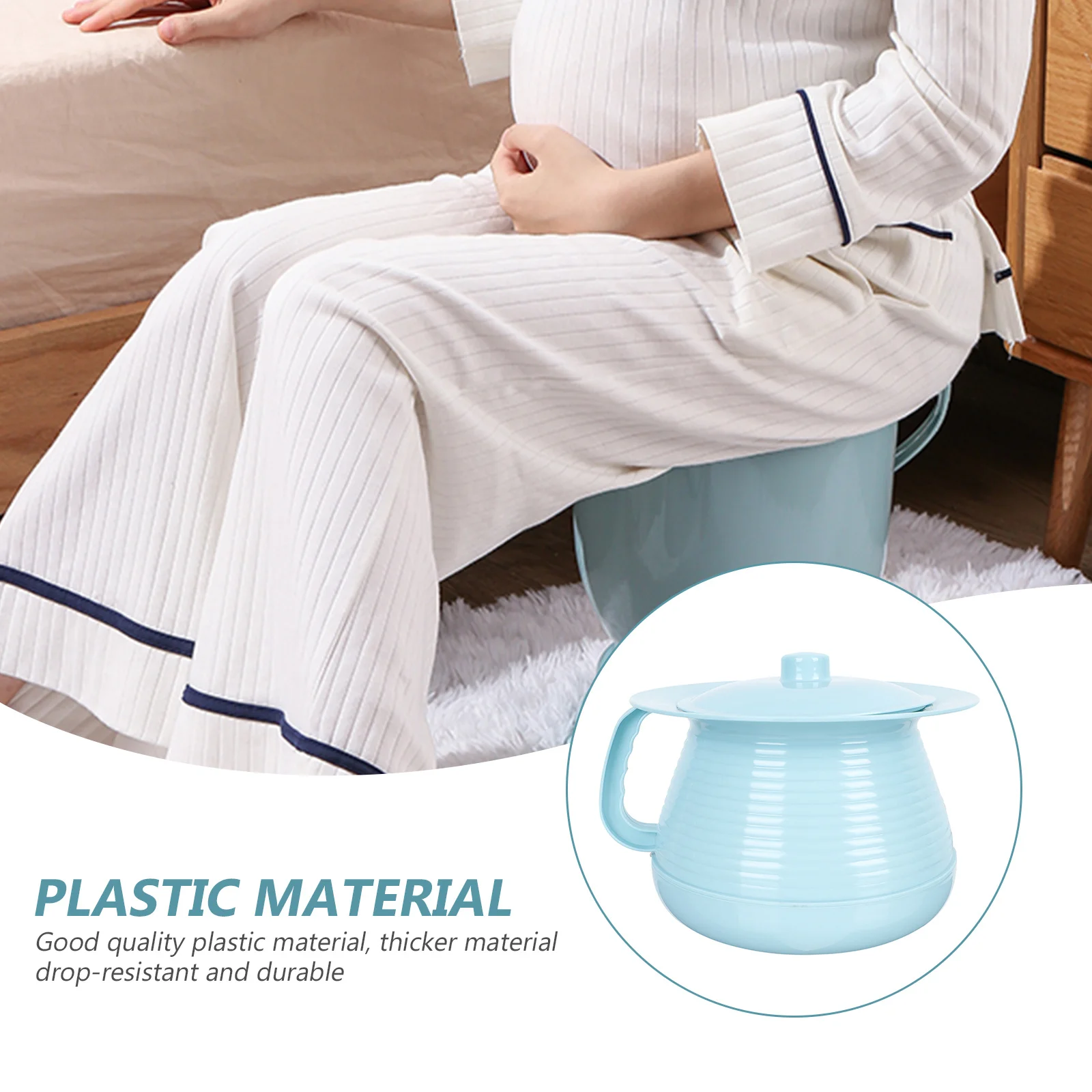 

1 шт., утолщенная крышка-плевательница, бытовой портативный горшок для камеры для взрослых, прочный нескользящий судно, писсуар с пластиковой ручкой