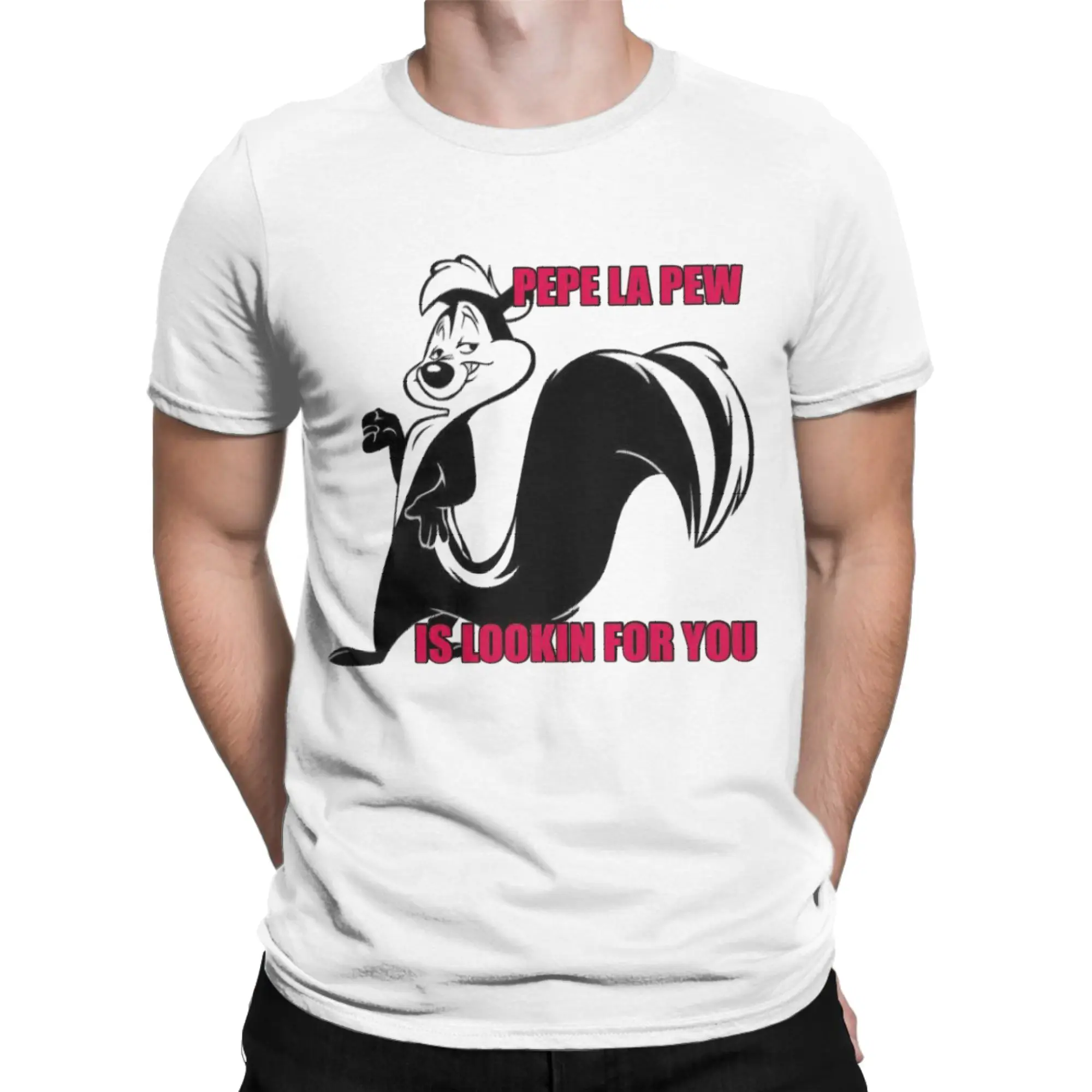 Pepes Le Pew Penelope Skunk Love Rose T-Shirt Beach  Harajuku T Shirts Mens Cotton O Neck Plus Size Top Tees Streetwear Tshirt