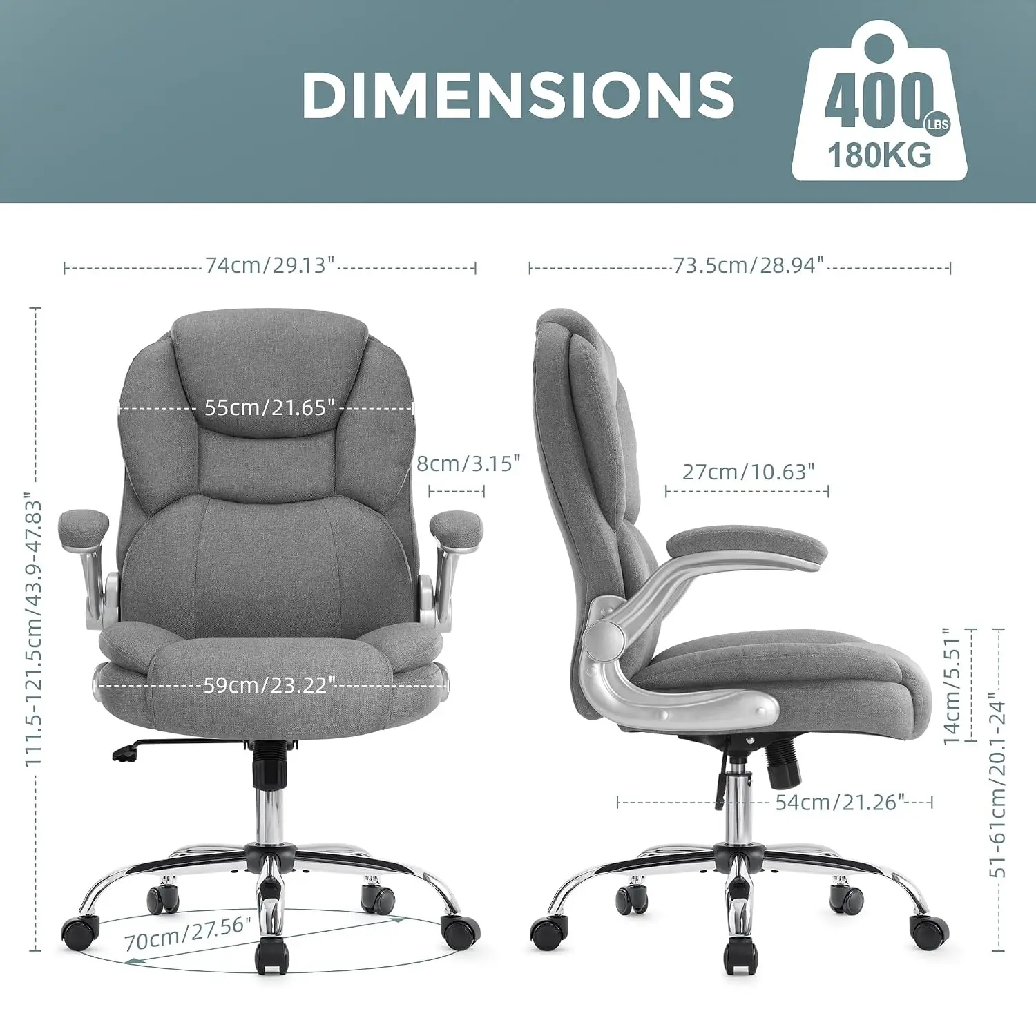 Adjustable Ergonomic Office Chair Extra-Wide Computer Desk Chair, Customized