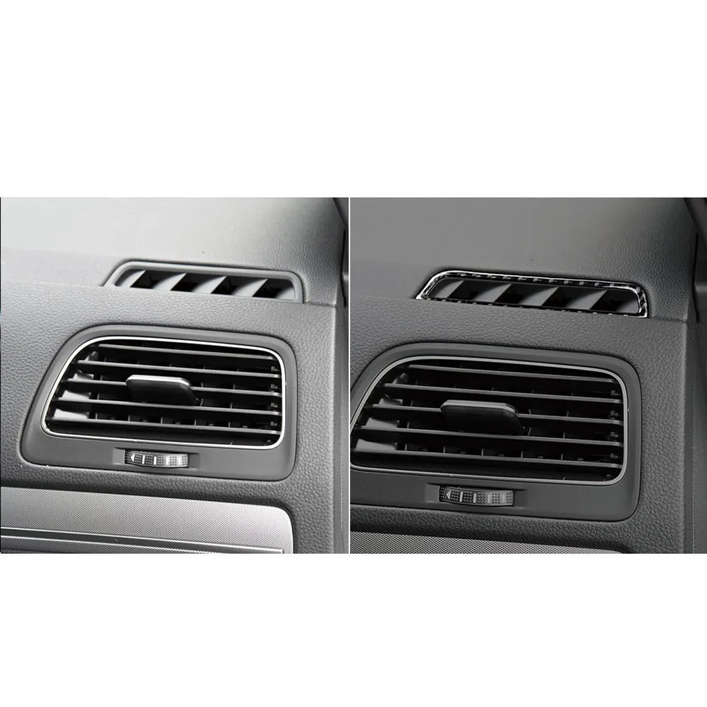 

2 Air Conditioning Auto Styling Sticker Black Conditioner Outlet Decal Carbon Fiber Durable Car Accessories Interior Decor