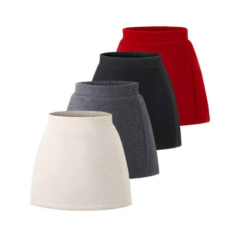 Kids Girls Velvet Skirts 2026 New Arrival Children Casual Woolen Skirt Princess High Waist A-line Package Hips Skirts Red White