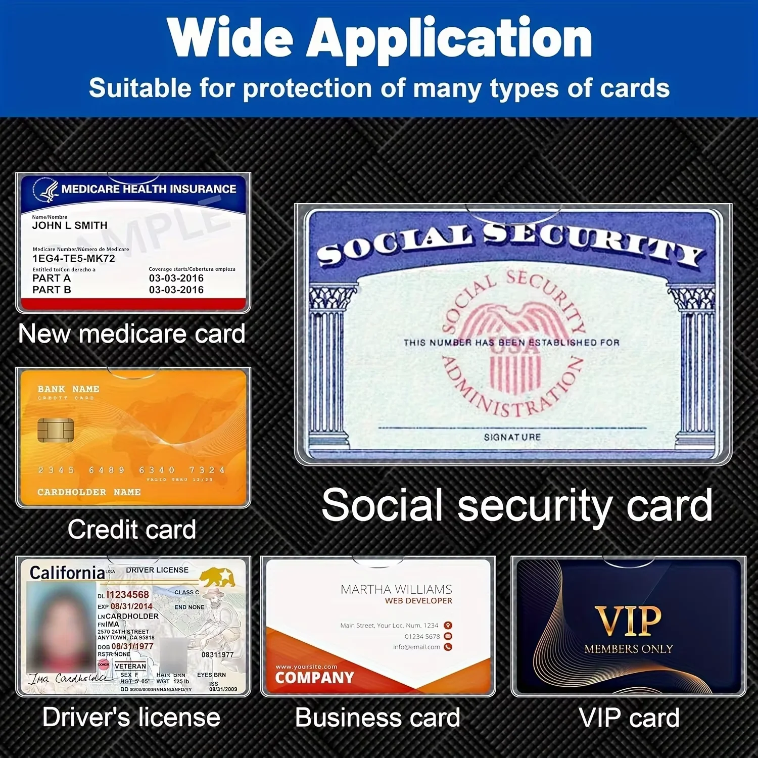 10 pcs of PVC card protective cover, suitable for social security, medical insurance, and credit cards image 4