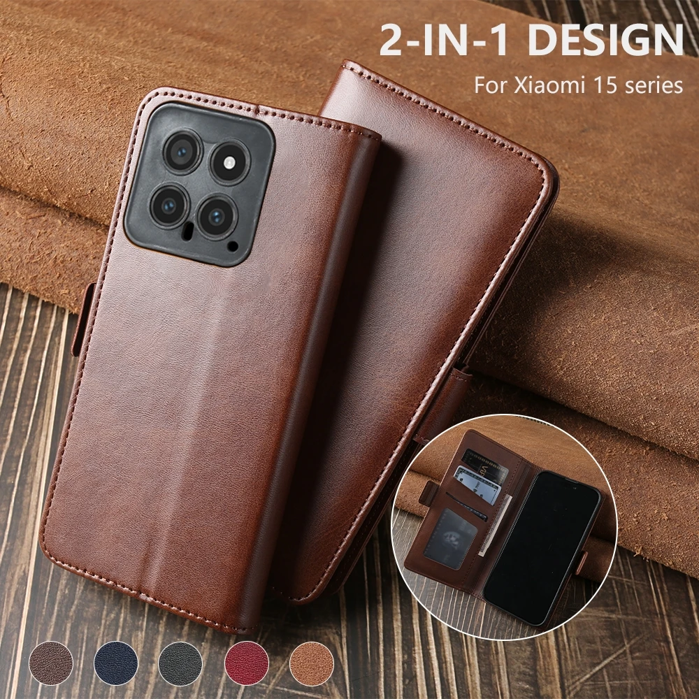 

for Xiaomi 15 15S 14 Pro 13 Ultra 13T 12 X 12S 12T 11 Pro 11T 10T Lite Card Holder Wallet Case for Xiaomi 14T Pro Leather Cover
