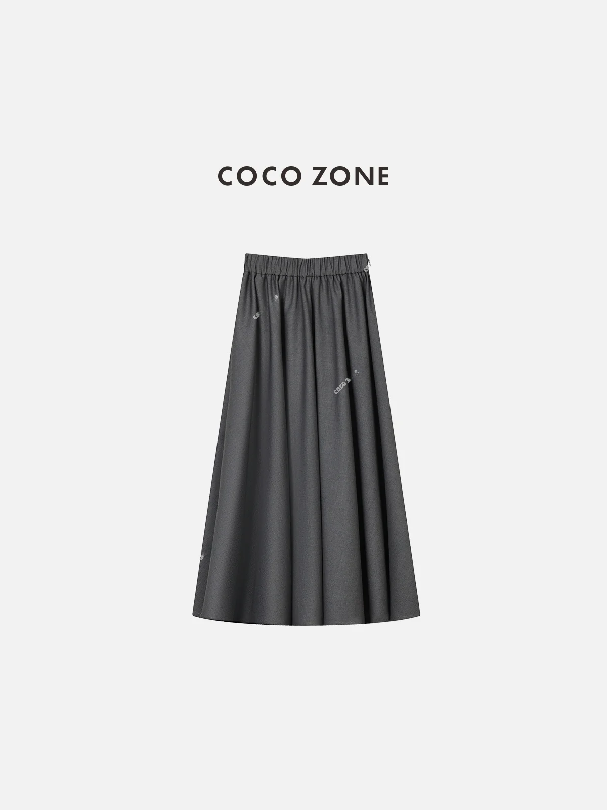 

Spring New A-Line Midi Skirt High Waist Pleated Slimming Half-length Polyester Viscose Blend Commute Style Pure Color