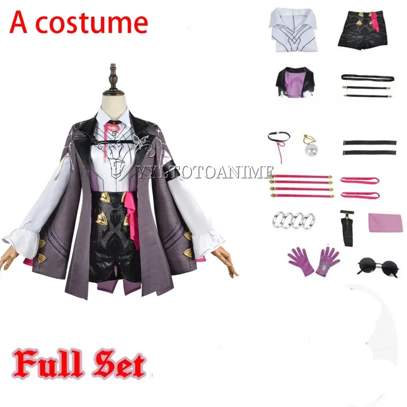 Honkai Star Rail Game Kafka Cosplay Costume Embroidery Version Full Set Kafka Cosplay Wig Cosplay Costume Outfit Uniform Kafka