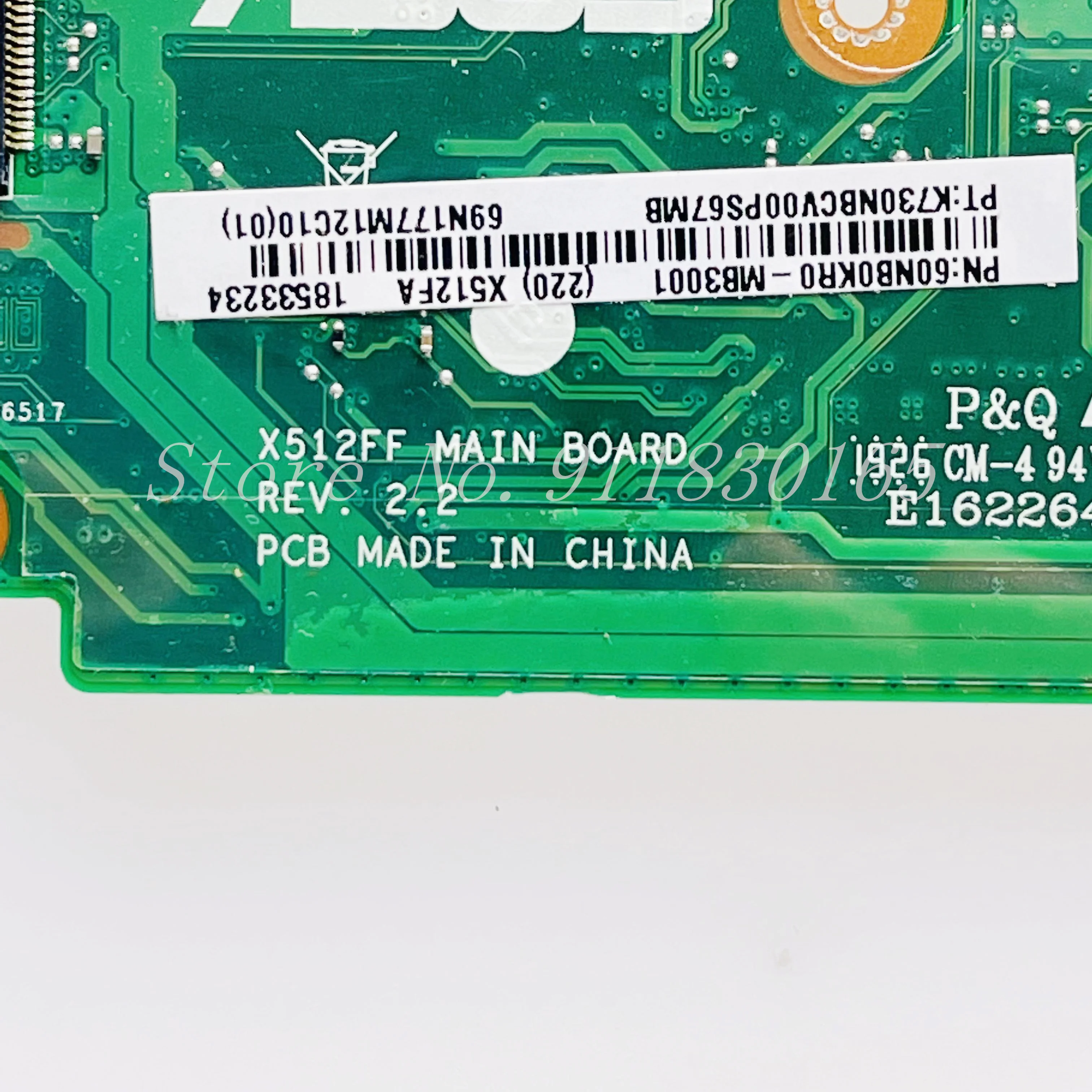 Imagem -03 - Placa-mãe Portátil para Asus Mainboard Core i3 i5 i7 Cpu Uma 4g-ram X512ff X512ff X512ff X512ff X512ff X512ff