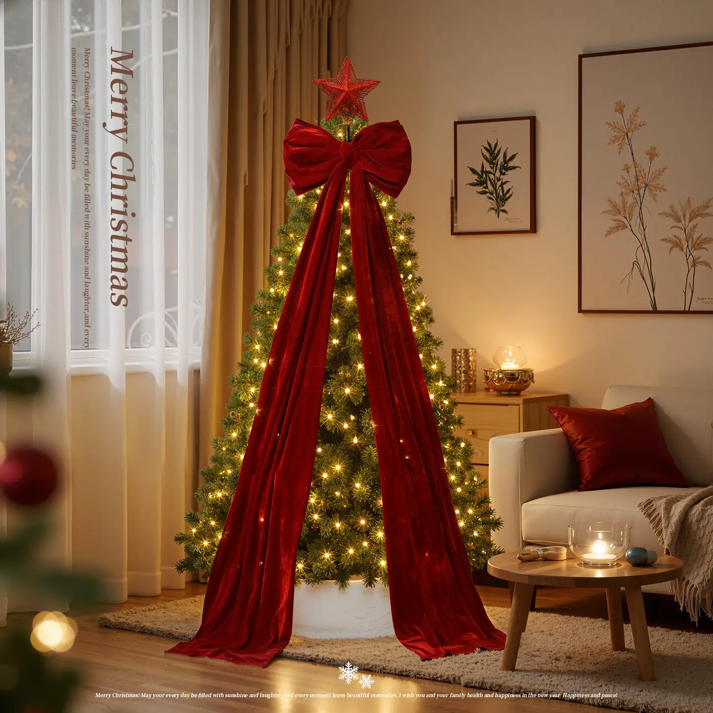 velvet-flocked-red-christmas-bow-ornaments-16-2-meter-big-size-hanging-pendants-for-indoor-tree-dressing