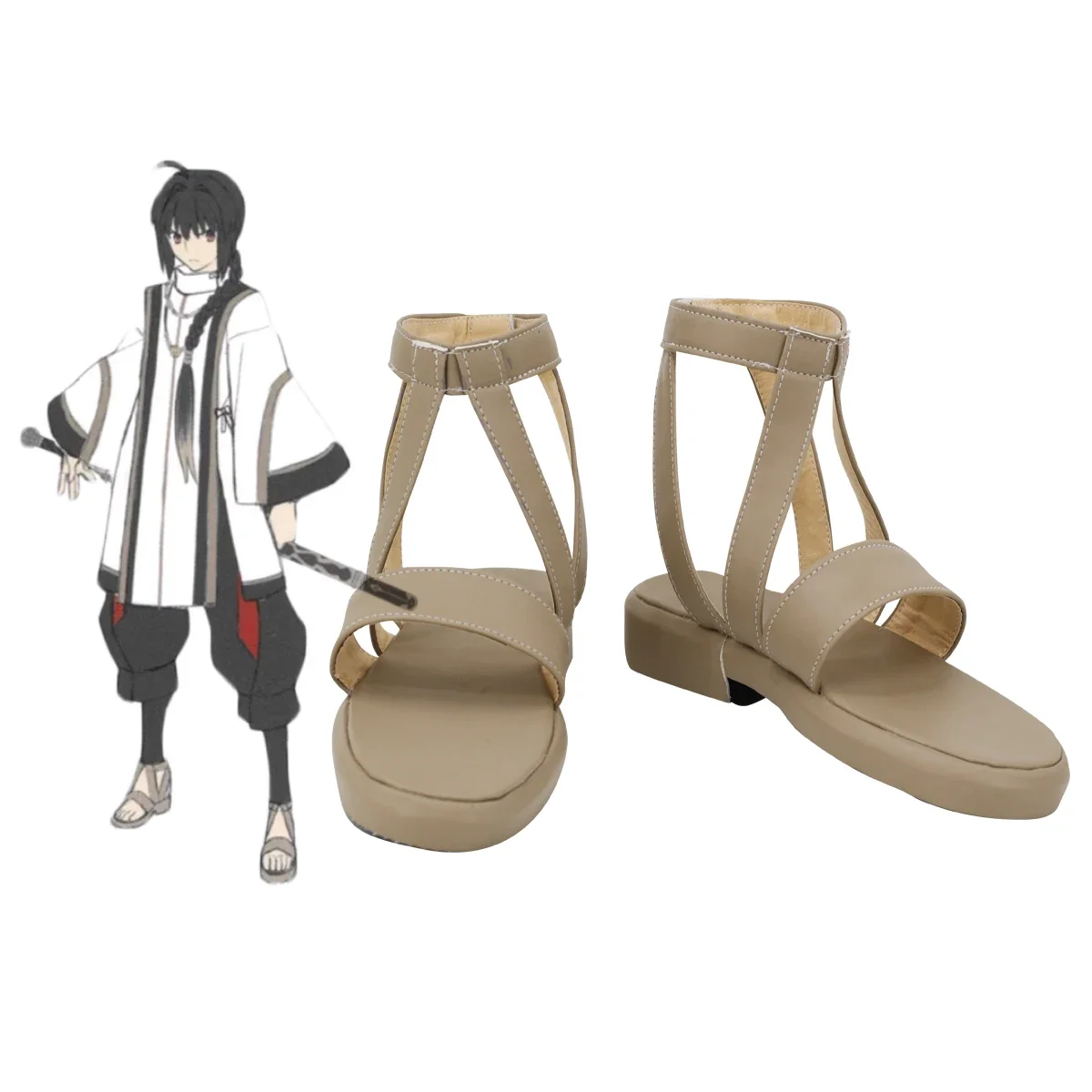 

Fate Samurai Remnant Yamato Takeru Cosplay Shoes Customized Sandals Any Size