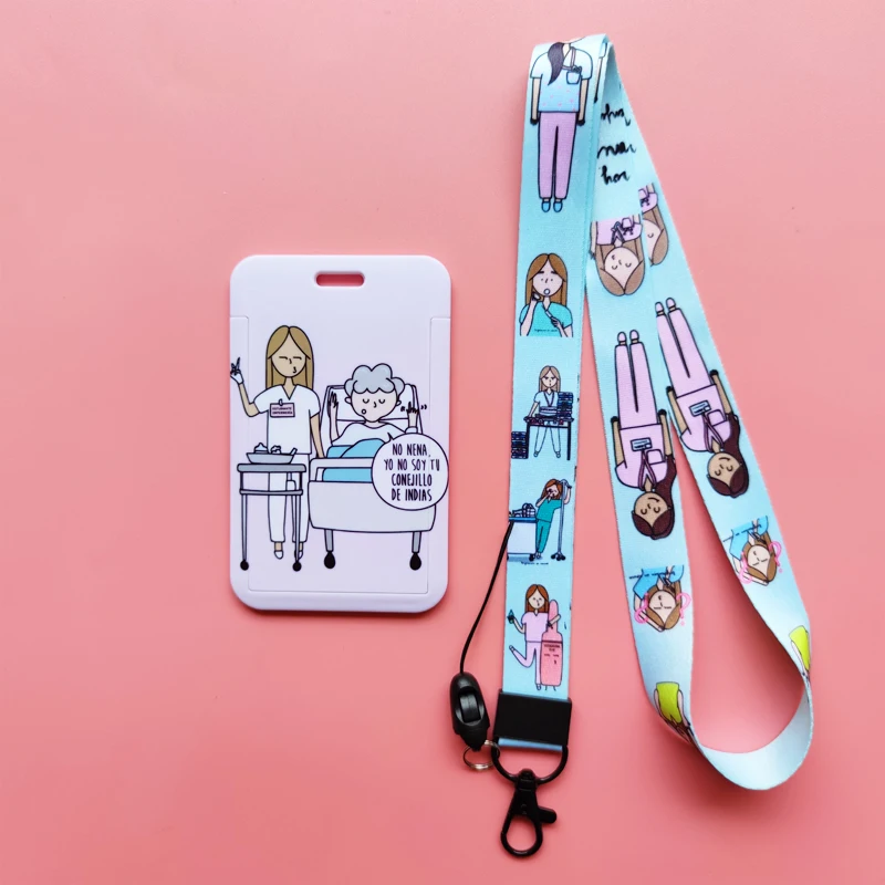 Neue Kreative Arzt Krankenschwester Lanyards ID Abzeichen Halter Frauen Karte Halter Hängen Seil Mädchen Lanyard Karte Fall Versenkbare Clip – Detail 8