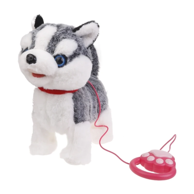 Juguete electrónico peluche para perros, para aprender a gatear, con correa, cachorro, cantando, juguete para perros