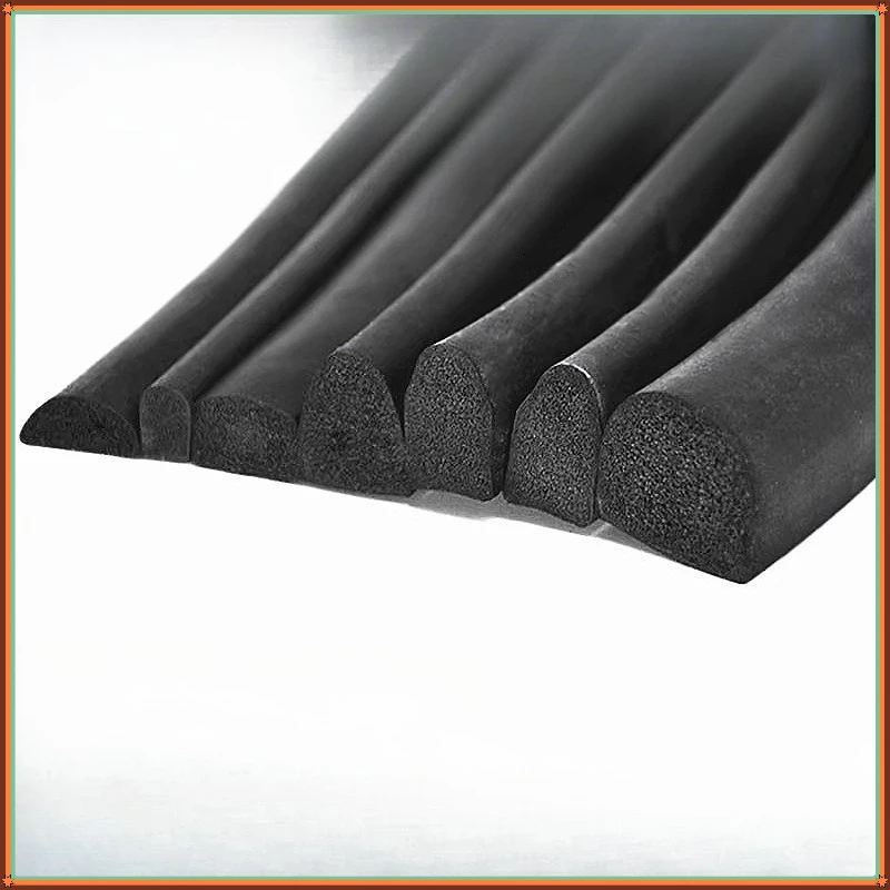 1‑40M Length 3‑15mm Width Black D‑Shape EPDM Foam Sealing Strip, Semicircle Soundproof Weather Stripping Rubber Seal Gasket
