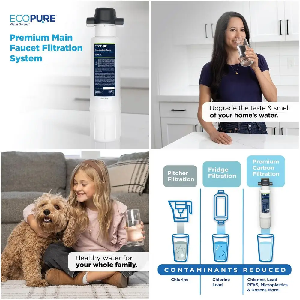 

NSF-Certified Premium Sink Filtration System: Reduces Lead, Chlorine, Cysts, PFAs, Microplastics, and Bad Taste/Odor - Easy DIY