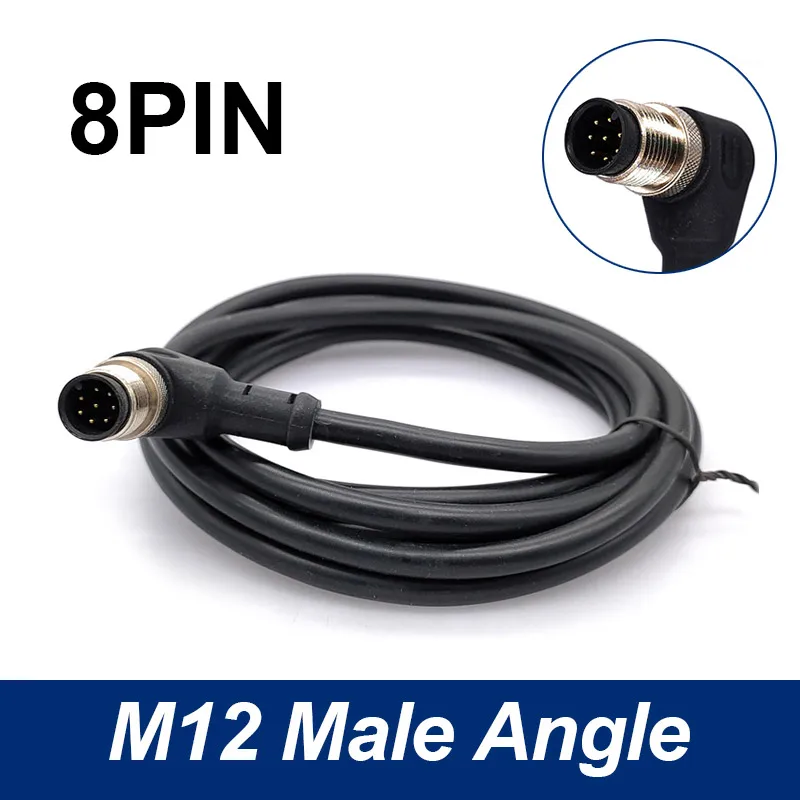 M12 Sensor Connector Kabel Waterdichte plug Mannelijke & Vrouwelijke 4 5 8Pin + 2 m PVC lijn A Type Sensor connectoren