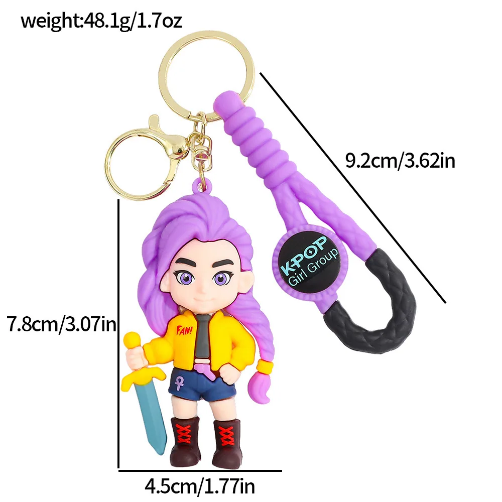 Novo k pop demônio bonecas chaveiro brinquedos kawaii anime brinquedo pvc mochila pingente crianças aniversário presentes de natal