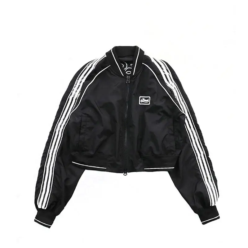 Retro American Casual Baseball Brief Stickerei Frühling Herbst Pilot ort Jaet Trendy frauen Pendeln Sle Slim Fit Zipper