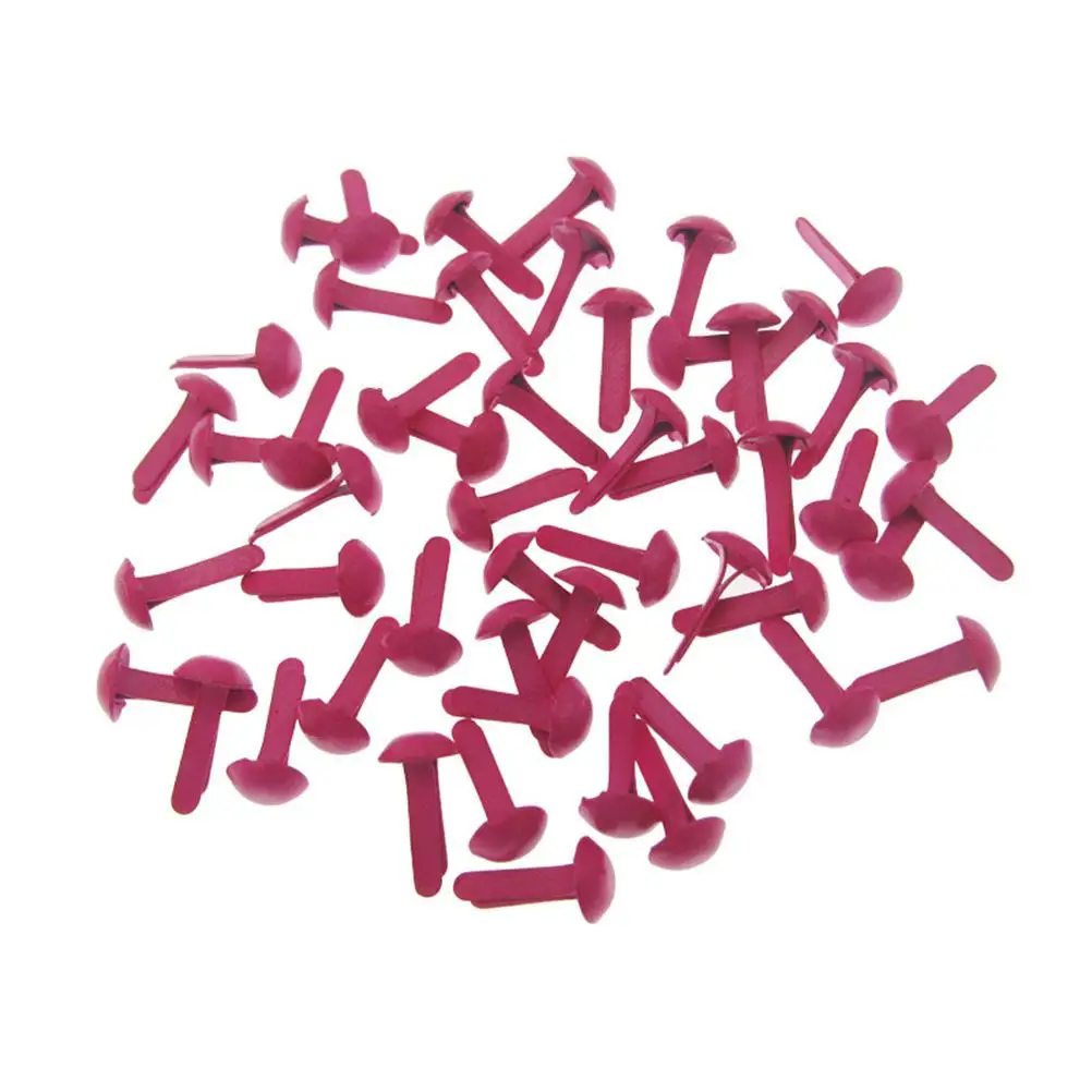 

100pcs Mini Colored Two-legged Nails 4 5mm Diameter Metal Paper Fasteners for Scrapbooking Handmade Crafts Random Colors
