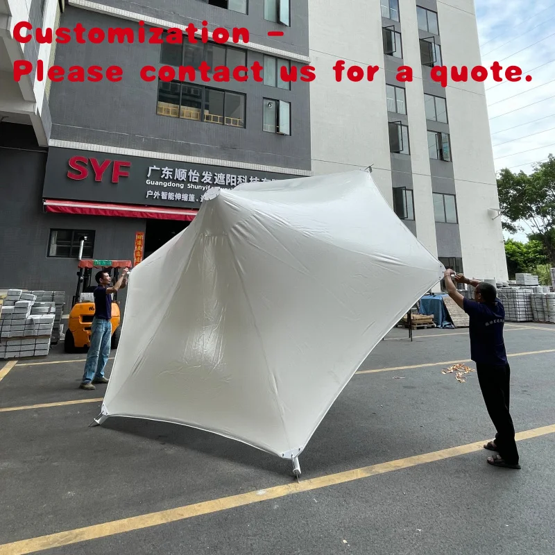 custom.Manual Architecture Tensile Membrane Structure Parasols Aluminum Frame Outdoor Polyester Fabric Steeple Tent Des