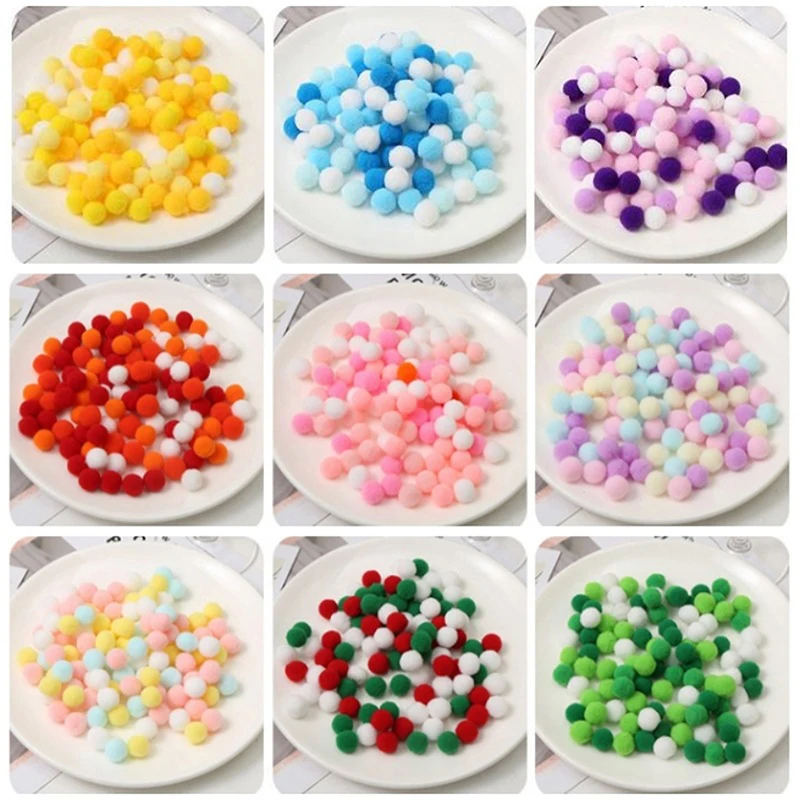 

10MM Mixed Color High Bounce Ball DIY Children's Kindergarten Creative Making Materials Colorful Small Hair Ball Plush Ball