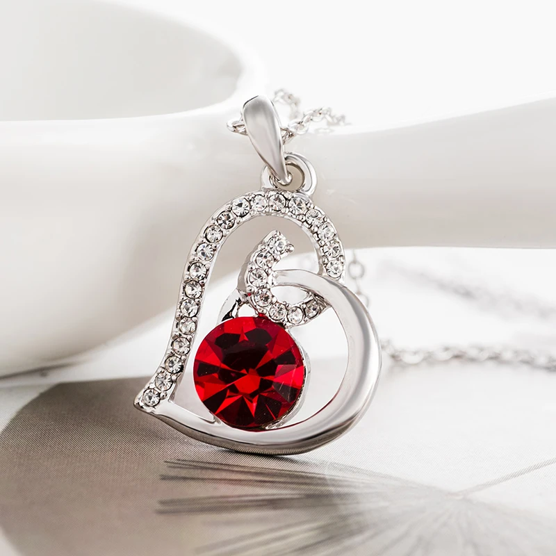 Crystal Jewellery Heart Pendant Necklace For Women Luxury Designer Jewelry 99 Cents Cheap Stuff 1 Dollar Free Shippping Items