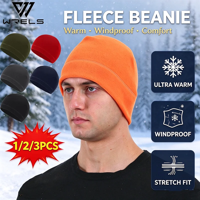 Winter Warm Beanie Elastic Thermal Fleece Anti-Static Hiking Running Cap Windproof Skin-Friendly Helmet Liner Camping Hat