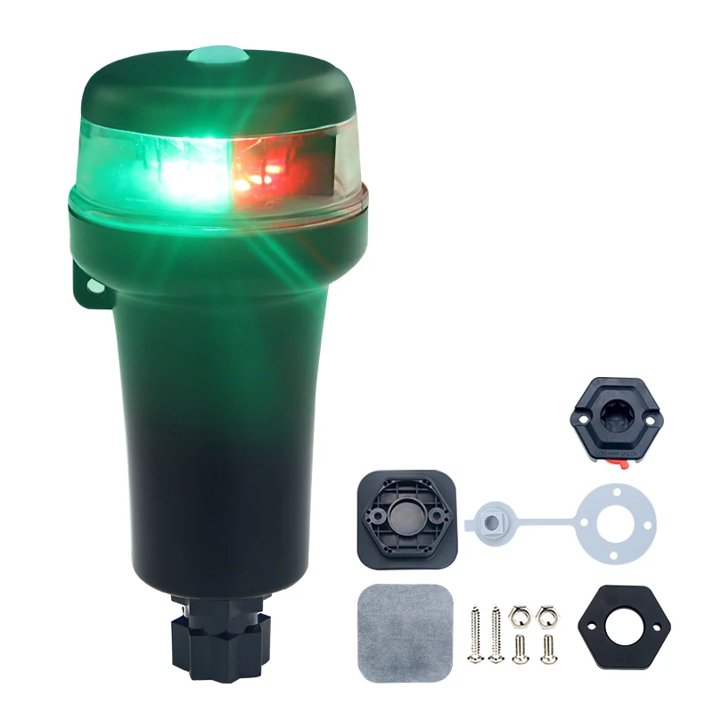 Boat Marine Kayak Portable Navigation Led Lamp All Round Multi-Light Color Adaptors Light  AA Batteries(Not Included)