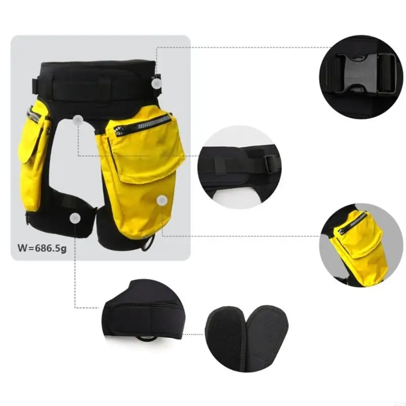   Side Mount Diving Shorts with Utility Storage, Nylon Pocket Shorts for Recreational and Technical Diving Routines