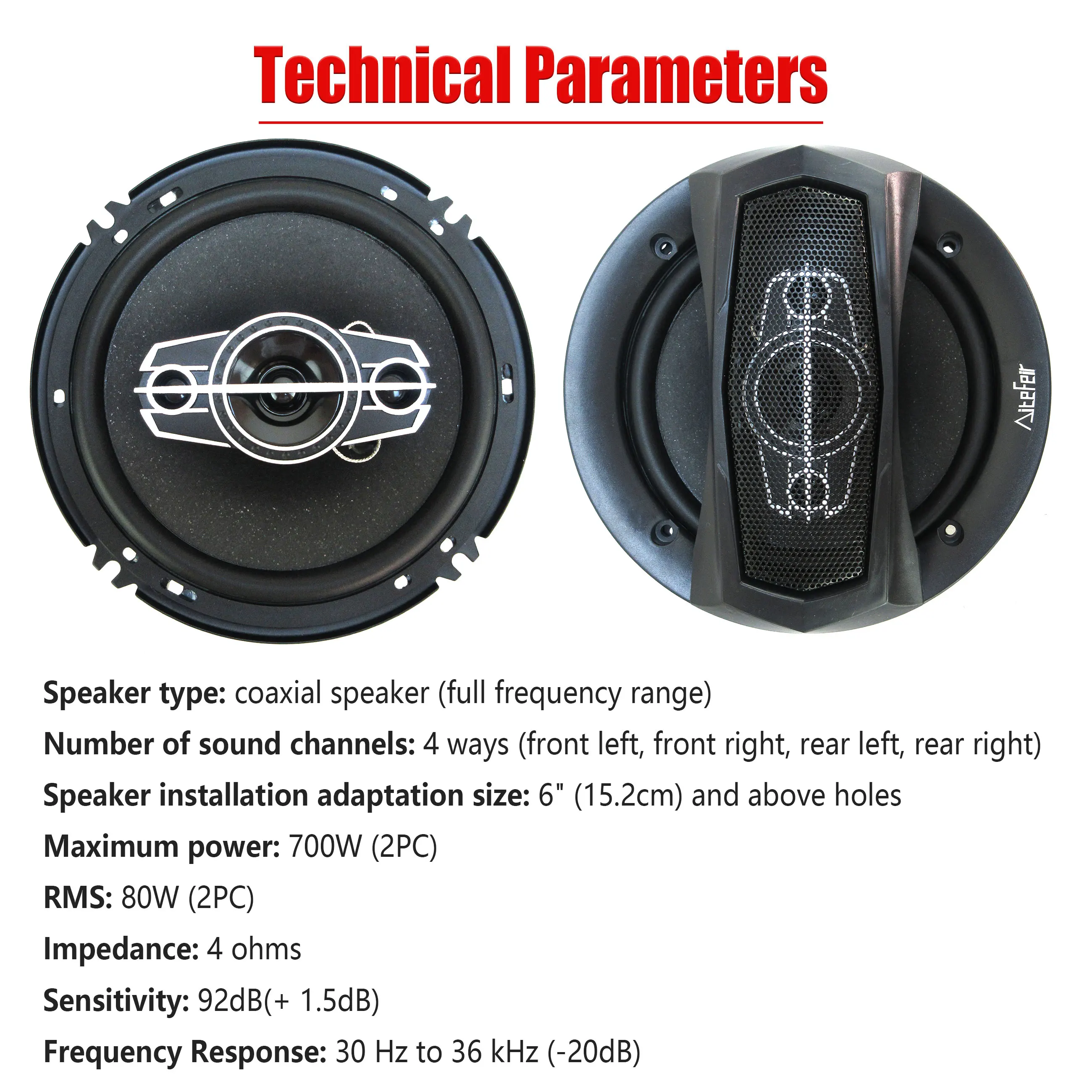 2pcs 6 Inch  700wW(2*350W) 4Way Car Coaxial Auto Music Stereo Full Range Frequency Hifi Speakers Auto Audio Audio System Upgrade