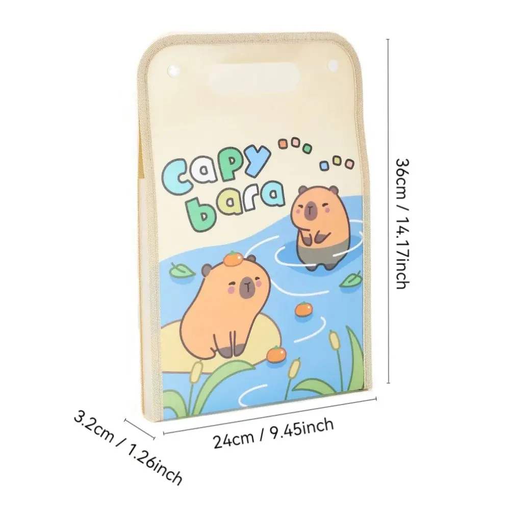 New Capybara A4 File Folder Cartoon Creative Test Paper Storage Folder Waterproof 13 Pockets File Organizer