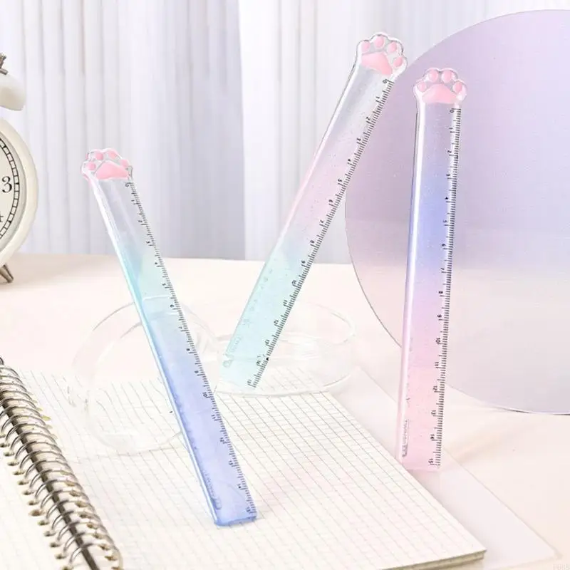 F68B 2PCS Cartoon Ruler Straight Math Pradting Resuping 0-15cm للطفل