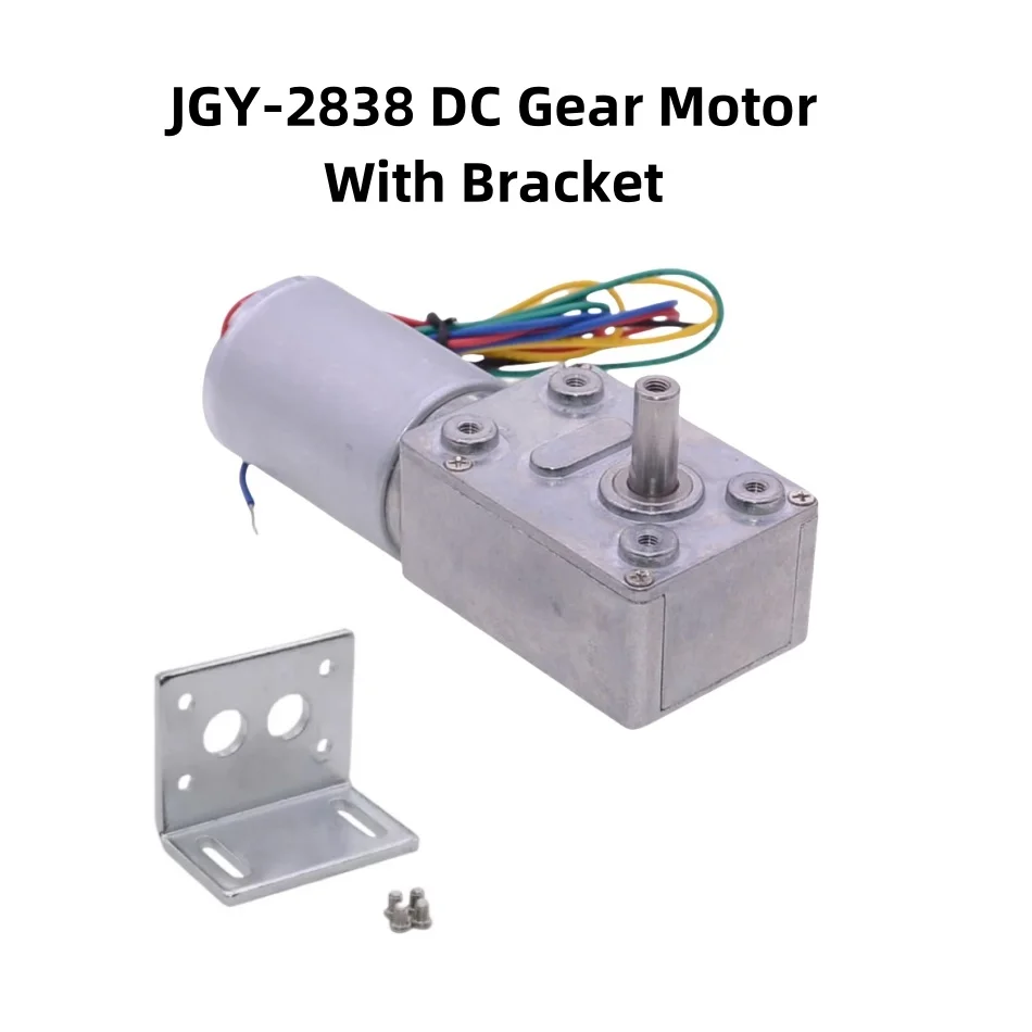 12V JGY-2838 DC Worm Gear Motor Brushless Power-off Self-locking  Max 60kg High Torque CW/CCW DIY Toy Electric Home Appliances