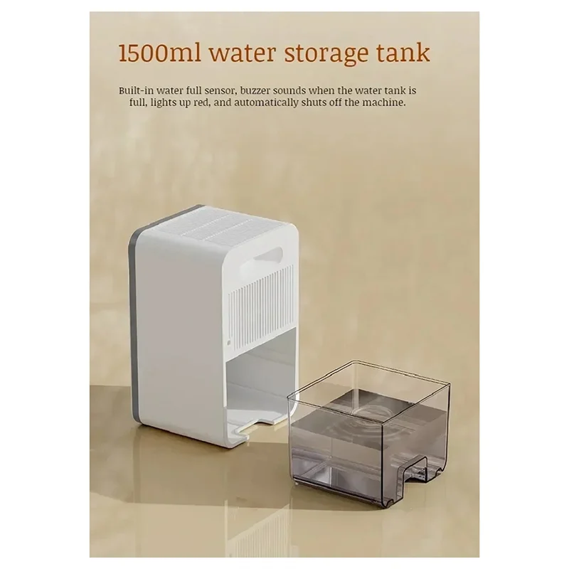 Deshumidificador de aire portátil, máquina absorbente de humedad silenciosa para el hogar, dormitorio, oficina, cocina, secador, desodorante