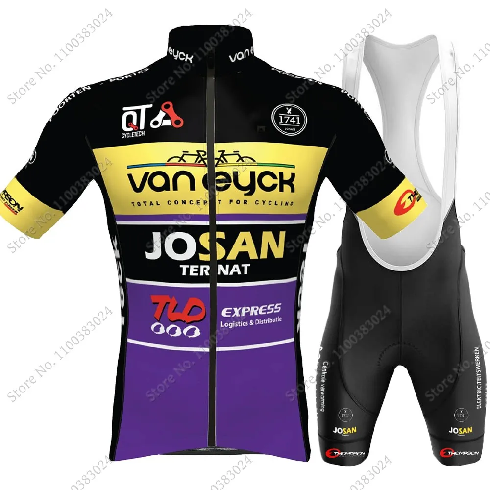 Wielerteam Van Eyck Sport Josan 2023 Cycling Jersey Set Clothing Mens Road Bike Shirts Suit Bicycle Bib Shorts MTB Ropa