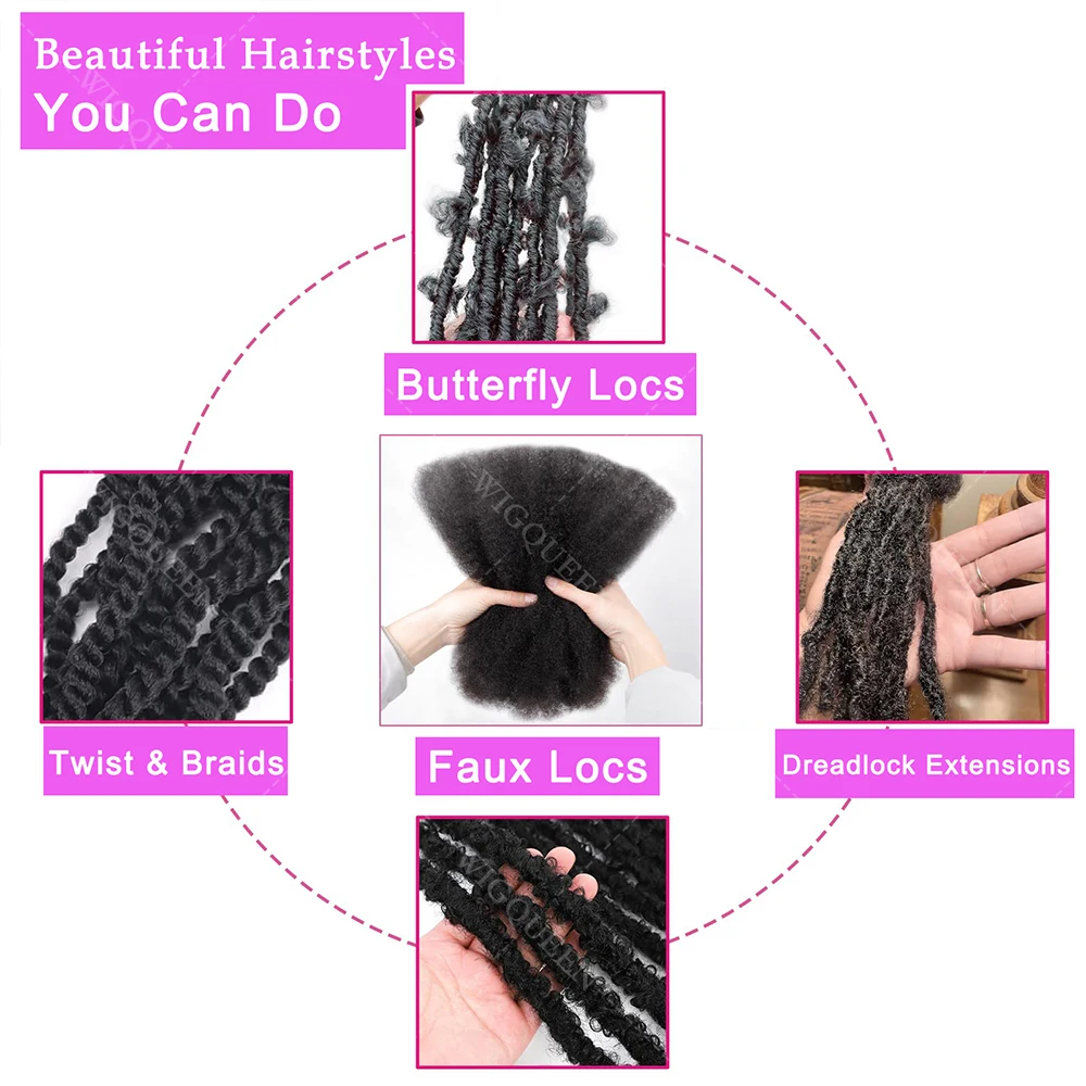 10A السائبة تجديل الشعر 100% الأفرو غريب السائبة الشعر البشري غير المجهزة لا لحمة بوهو الضفائر الشعر البشري السائبة ملحقات الشعر البرازيلي