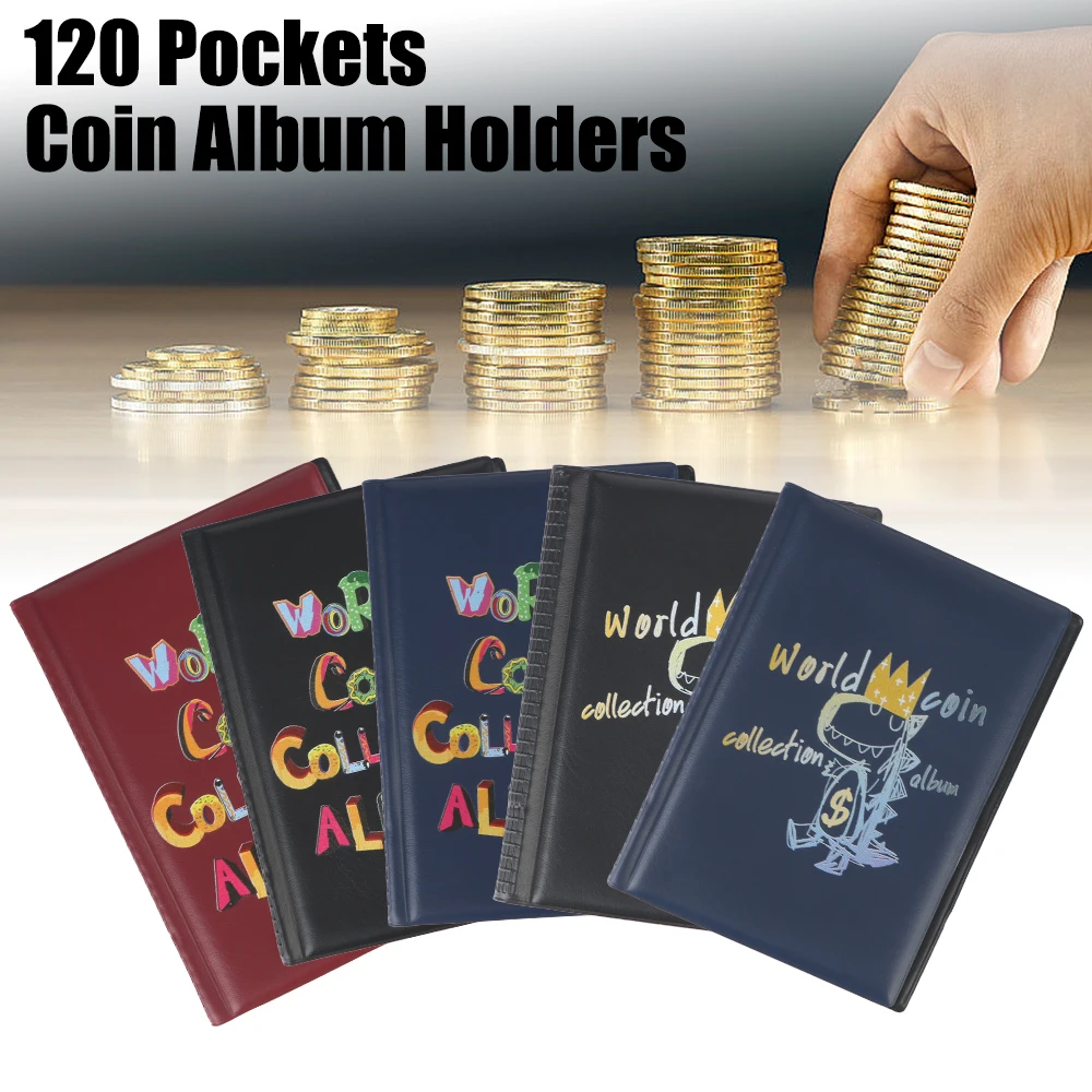 Collecting Money Organizer Gifts Coin Album Book Coin Holder Albums 120 Pockets Coins Collector Mini Penny Coin Storage Bag