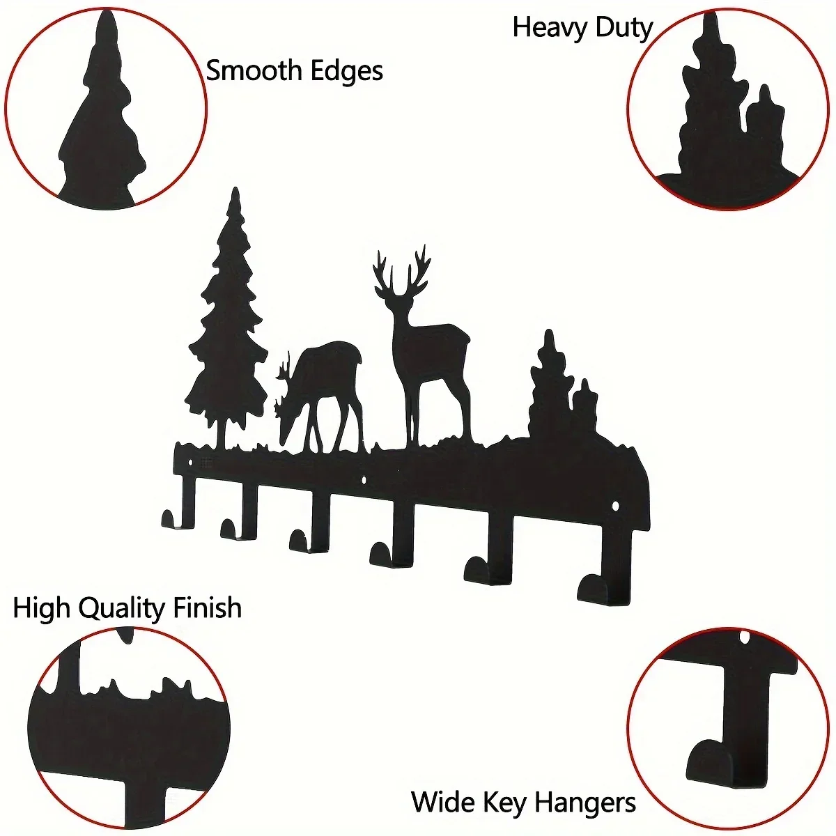 

Hello Young Metal Elk Key Hooks Wall Key Holder Household Multi-Purpose Clothes Bag Key Hooks Aesthetic Room Decor Home Decor