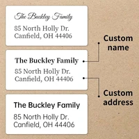 Pegatinas de direcciones de nombre de retorno personalizadas, blancas, autoadhesivas, planas, rectangulares, para la vuelta a la escuela, oficina, regalos para el hogar, familia