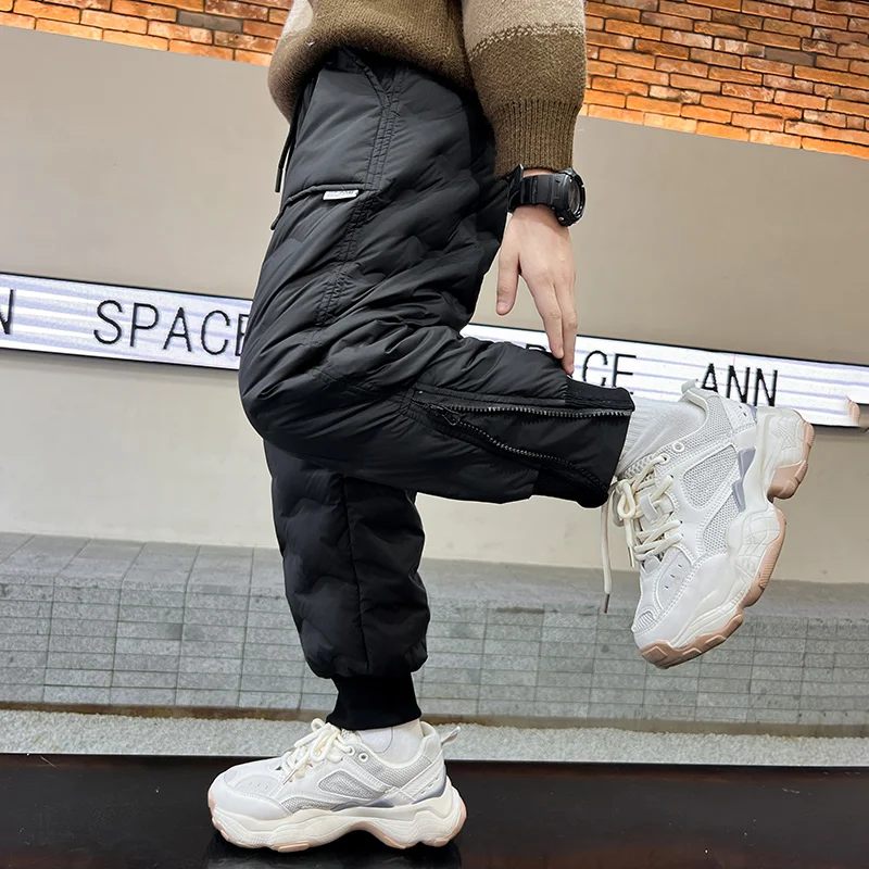 الأولاد شتاء دافئ امبسوول رشاقته طفل Sweatpants يندبروف الدافئة حفظ السراويل الشتاء الملابس الدافئة ركض الصوف مبطن بنطلون