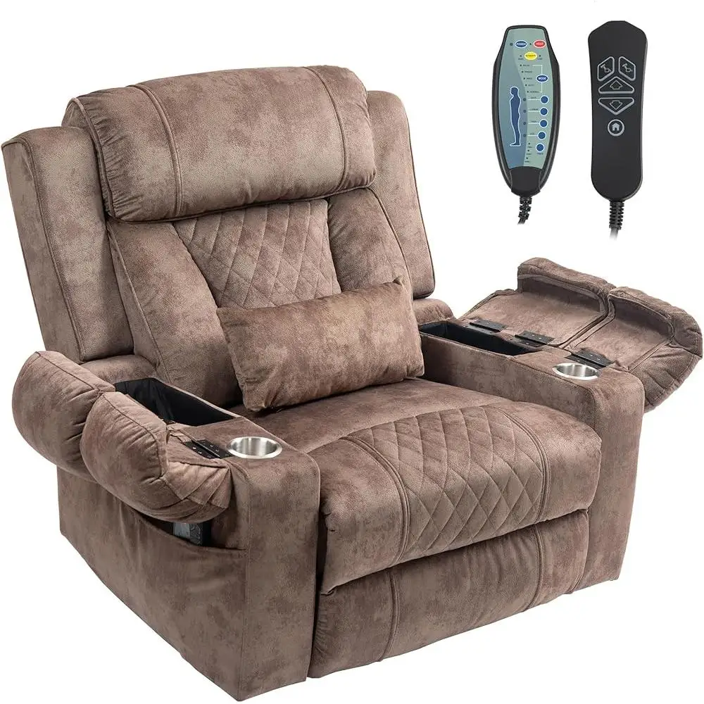 Негабаритное массажное кресло с электрическим подъемником и двойным двигателем с функцией тепла. Комфортная поддержка для пожилых людей.