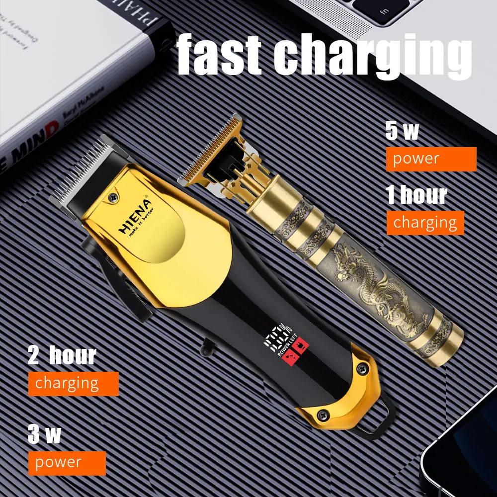 hiena Hair Trimmer Professional Electric Hair Clipper Trimmer Set For Men Rechargeable Cordless Electric Trimmer for Men