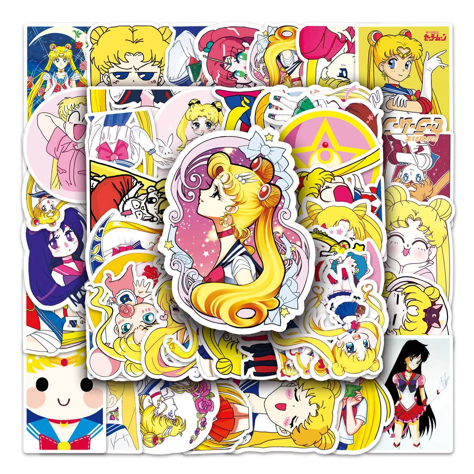 10/30/50 Uds pegatinas de dibujos animados de Sailor Moon pegatina de Anime japonés calcomanías divertidas DIY álbum de recortes equipaje portátil guitarra coche bicicleta juguetes para niños