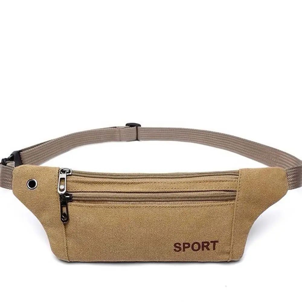 Running Sport Solid Color Canvas Phone Pack Outdoor Chest Bag Canvas Bags Waist Packs Money Pouch