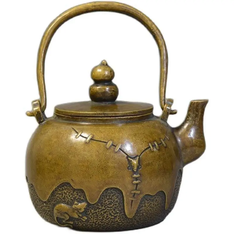 Retro Grain Harvest Pattern Teapot Ornament Decoration Tea Pet Figurines Desk Decor Accessories
