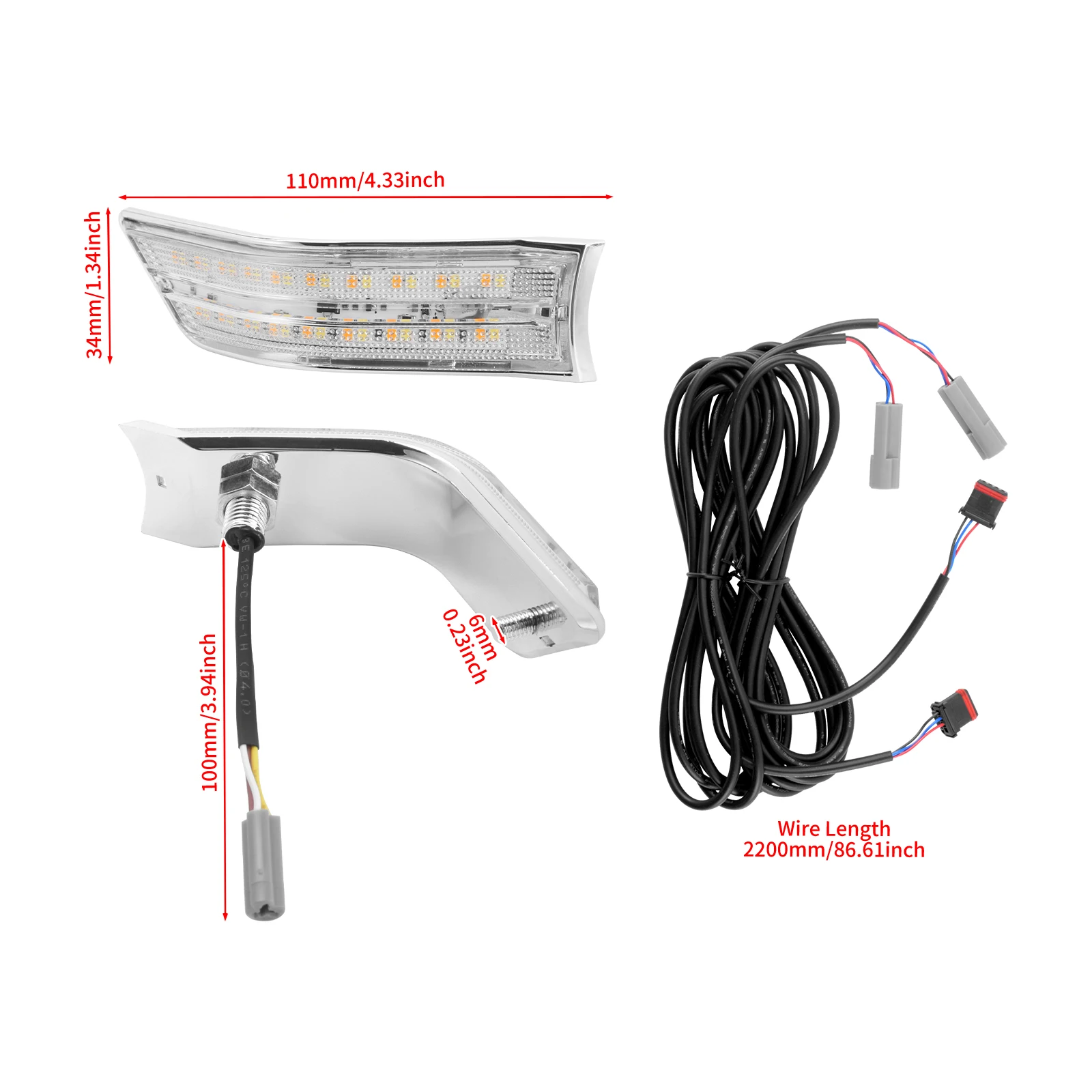 Motorcycle LED Turn Signals Decorative Cowl Light Running Side Lamp Lights For Honda Gold Wing GL1800 2018 2019 2020 21-2022 - view 6