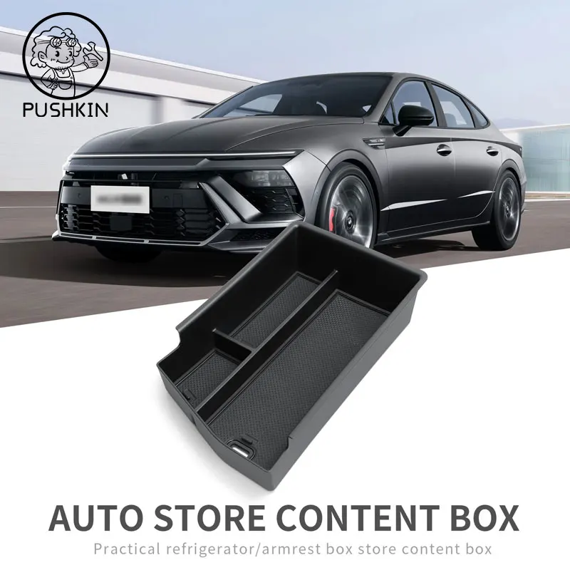 

For Hyundai Sonata 2024 2025 N-line Center Console Armrest Storage Box Tray Left Rudder Organizer Accessories Tidying