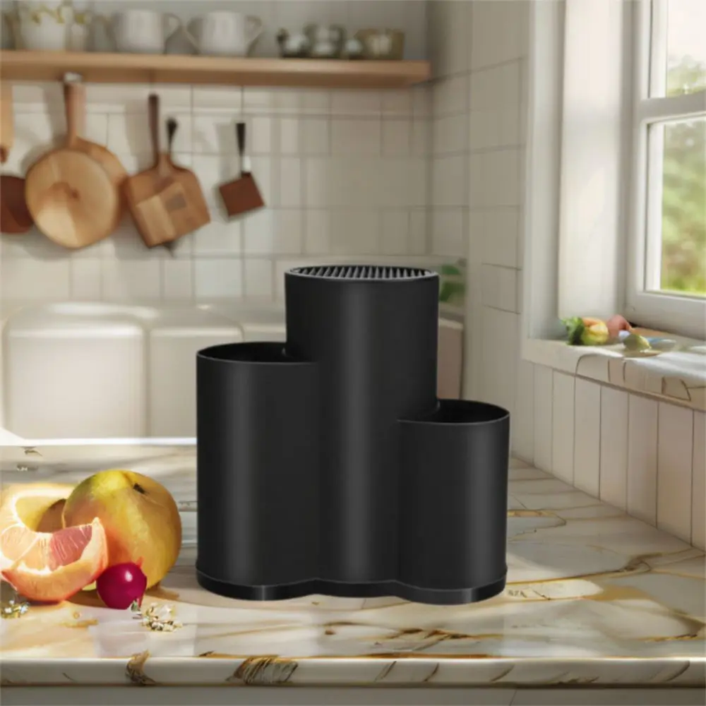Household Universal Knives Holder Plastic Black/White Kitchenware Drain Rack 2/3 Grid Flatware Storage Box Fork