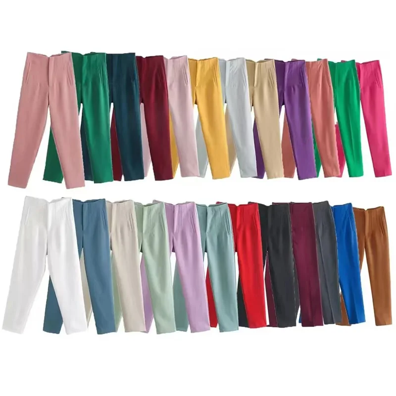 HXAO 2025 سراويل نسائية ملابس مكتب امرأة عالية الخصر متوهج السراويل النسائية الخياطة السراويل أنيقة أنيقة السراويل الحضرية 066