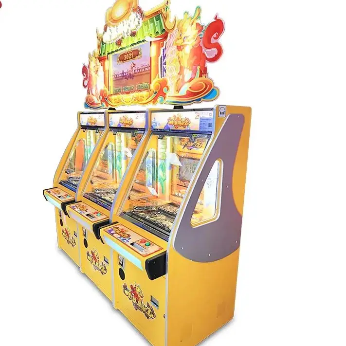 3 players Video amusement game equipments kids ride Coin Operated Games coin pusher redemption lottery ticket machine