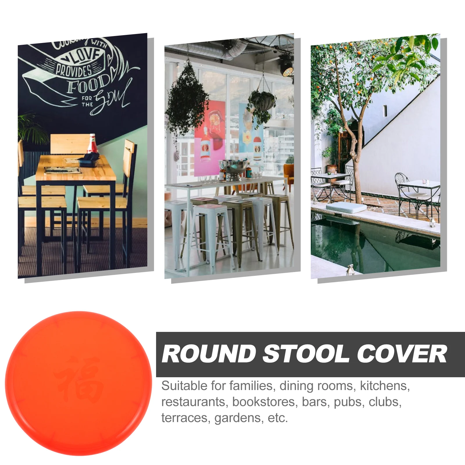 Round Stool Panel Chair Replacement Seat Seating Part for Home Plastic Canteen Supply Portable Garden