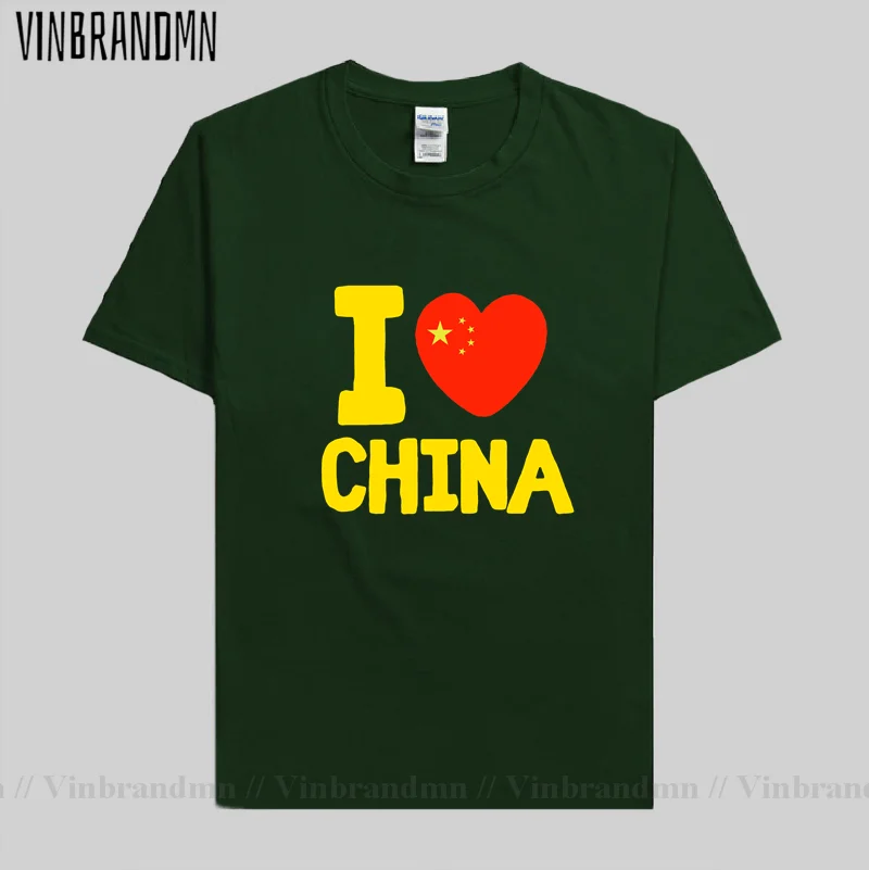 People\'s Republic of China CHN mens t-shirts I Love China Short sleeve clothes cotton summer Streetwear casual Fashion Print New